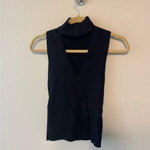 A.L.C. Black V-Neck Sleeveless Top